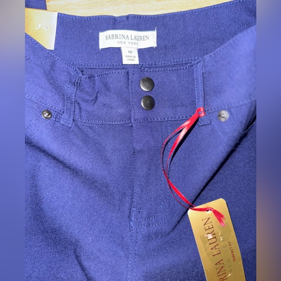 NWT SABRINE LAUREN Blue Pants. Size 10. - Picture 4 of 5